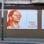 Murals at 3300 Mission Street - the beginnings of the Flower Lady